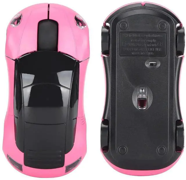 Alt view image 5 of 7 - 2.4GHz Wireless 3D Sport Car Shape Gaming Mouse with USB Receiver, Cute Stylish Car Wireless Mice for PC Laptop Desktop, Pink