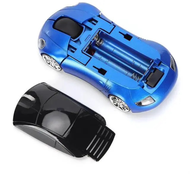 Alt view image 3 of 7 - 2.4G Wireless Cute Car Shape Optical Mouse with USB Receiver, 1600DPI LED Light Wireless Mice for PC Laptop Tablet, Blue