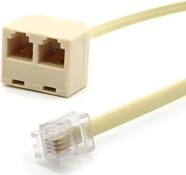 Alt view image 7 of 7 - RJ11 6P4C Telephone Splitter Adapter, Male to Dual Female Landline Phone Line Separator Converter, 2 Pack