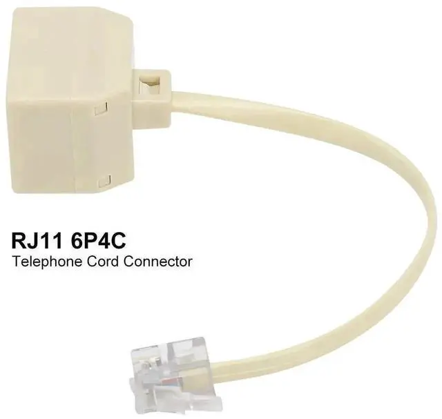 Alt view image 3 of 5 - 2 Pack Yellow RJ11 6P4C Telephone Splitter, Two Way Male to Dual Female Landline Phone Line Separator Wall Adapter for Home Landline