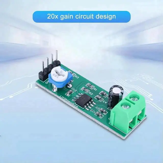 Alt view image 2 of 3 - LM386 Single Channel Audio Amplifier Board, 200x Max Gain Mono Sound Amp Module, DC 5V-12V Input for Speaker Electronic DIY Projects