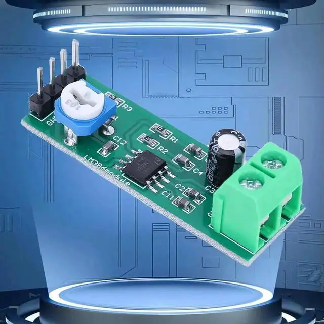Alt view image 3 of 3 - LM386 Single Channel Audio Amplifier Board, 200x Max Gain Mono Sound Amp Module, DC 5V-12V Input for Speaker Electronic DIY Projects