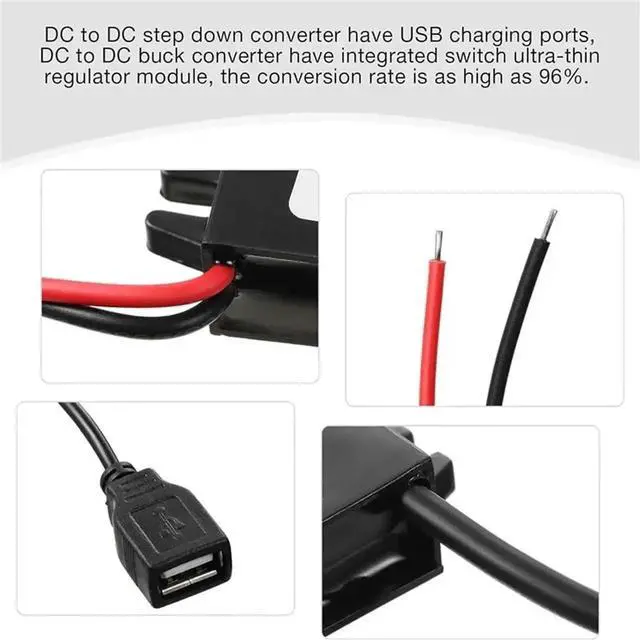 Alt view image 3 of 6 - 8-35V to 5V Step Down Buck Converter Module, 12V/24V to 5V 3A 15W USB Output DC-DC Power Charger Module