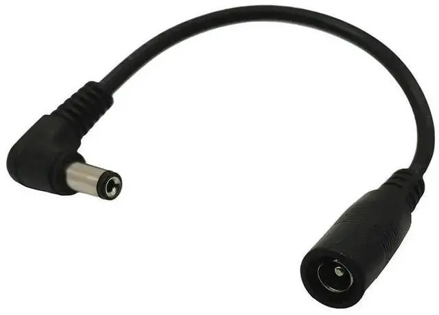 Alt view image 2 of 2 - 0.1m Right Angle DC Power Extension Cable, 90 Degree 5.5*2.1mm Male to 5.5x2.1mm Female Adapter Cord for CCTV Cameras