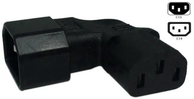 Alt view image 3 of 6 - Cerrxian Left Angle IEC 320 C14 Male to C13 Female Power Adapter, 3-Pin Left Angled Plug PDU/PSU/UPS Extension Connector for Wall Mount LCD & LED TV