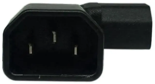 Alt view image 2 of 6 - Cerrxian Left Angle IEC 320 C14 Male to C13 Female Power Adapter, 3-Pin Left Angled Plug PDU/PSU/UPS Extension Connector for Wall Mount LCD & LED TV