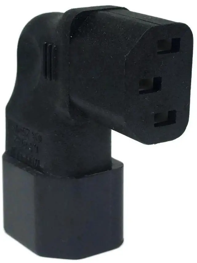 Alt view image 6 of 6 - Cerrxian Left Angle IEC 320 C14 Male to C13 Female Power Adapter, 3-Pin Left Angled Plug PDU/PSU/UPS Extension Connector for Wall Mount LCD & LED TV