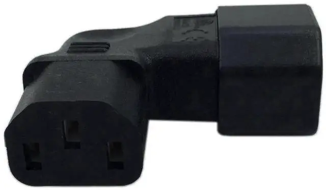 Alt view image 5 of 6 - Right Angle IEC 320 C14 Male to C13 Female Power Adapter, 3-Pin Angled Plug Power Connector for PDU, PSU, UPS, Wall Mount LCD & LED TV