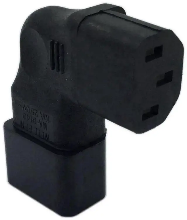 Alt view image 3 of 6 - Right Angle IEC 320 C14 Male to C13 Female Power Adapter, 3-Pin Angled Plug Power Connector for PDU, PSU, UPS, Wall Mount LCD & LED TV