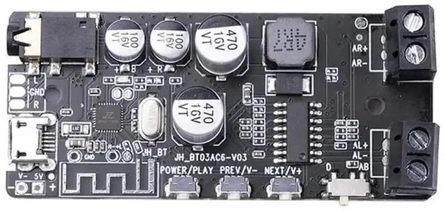 Main image of Bluetooth 5.0 Audio Receiver Module, 2x5W Dual Channel Stereo Wireless Music Amplifier Board