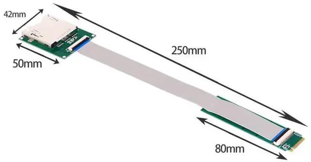 Alt view image 5 of 7 - USB 3.1 Gen 2 10Gbps CFexpress Type B Card Reader to M.2 NVMe PCB Adapter with 20cm Flat Cable