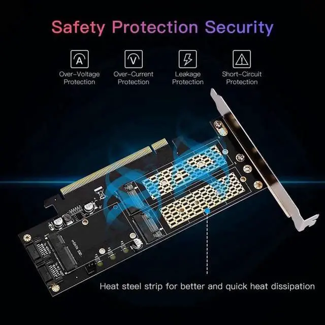 Alt view image 2 of 3 - 3-in-1 SSD Expansion Adapter Card, Supports M.2 NVMe PCIe, M.2 SATA III & mSATA SSD Conversion