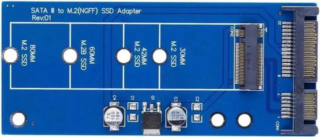 Alt view image 2 of 5 - SATA to M.2 NGFF B+M Key SATA SSD Expansion Adapter Card