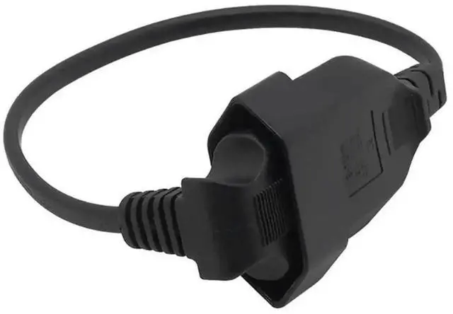 Alt view image 2 of 3 - 0.3m EU 90 Degree Angled Power Extension Cord, 2-Pin Euro Male to Female Socket Cable for PC & PDU