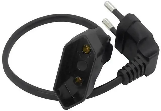 Alt view image 3 of 3 - 0.3m EU 90 Degree Angled Power Extension Cord, 2-Pin Euro Male to Female Socket Cable for PC & PDU