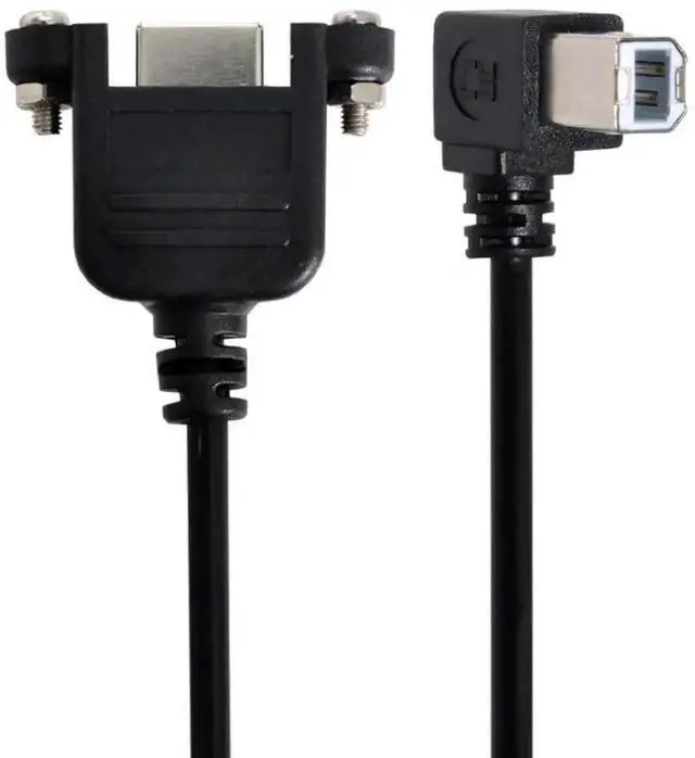 Alt view image 4 of 6 - 50cm Right Angle USB 2.0 Type B Panel Mount Extension Cable with Locking Screws for Printer, Scanner & Storage Devices