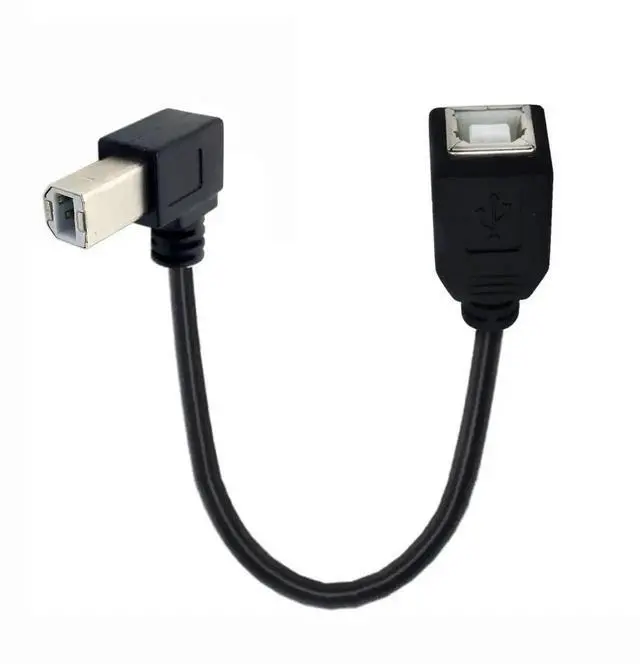 Alt view image 3 of 7 - 20cm Left 90 Degree USB 2.0 Type-B Male to Female Extension Cable for Printers, Scanners & Storage Drives