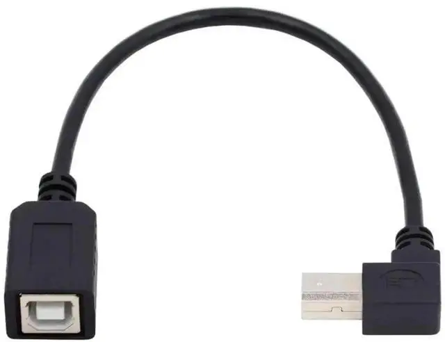 Alt view image 2 of 6 - 20cm Upward 90 Degree USB 2.0 Type-B Male to Female Extension Cable for Printers, Scanners & Storage Drives