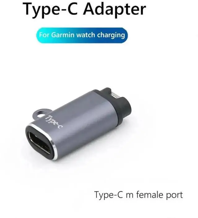 Alt view image 2 of 4 - Portable Charging Adapter for Garmin Fenix 5/5S/5X, Multi Port Type-C / 8 Pin / Micro USB Watch Charger Converter with Lanyard Hole