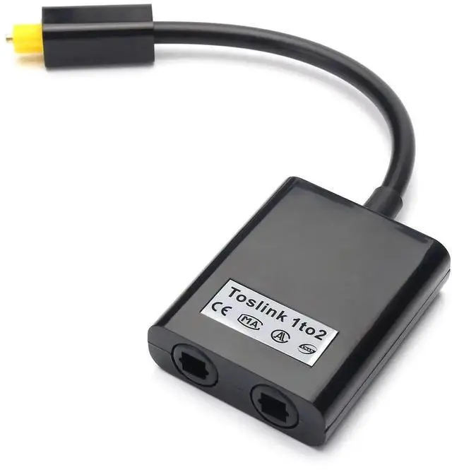 Main image of 1 In 2 Out Toslink Optical Audio Splitter, Digital Fiber SPDIF Audio Splitter for TV, Soundbar, Amplifier