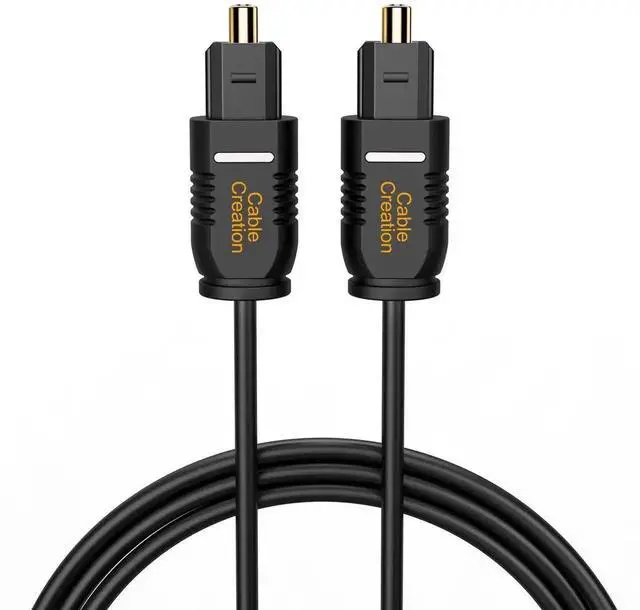 Main image of 15FT Thin Toslink Optical Digital Audio Cable, Gold-Plated SPDIF Fiber Optic Cord for TV Soundbar PS4 Xbox DVD CD Player Home Theater, Black