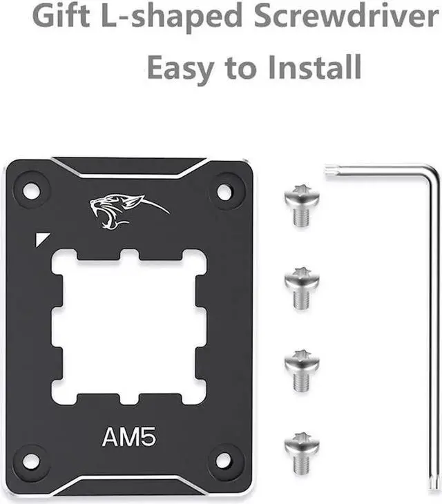 Alt view image 2 of 6 - Aluminum AM5 CPU Contact Frame Anti-Bending Buckle, Non-Marking AM5 CPU Corrector Bracket Holder for X670 B650 Motherboards, Black
