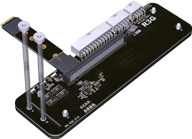 Main image of Upgraded R43SG M.2 M Key eGPU Bracket, PCIe 4.0 x4 64Gbps Full Speed Riser Cable 50CM, External Graphics Card Stand for GTX 1660 and Newer GPUs