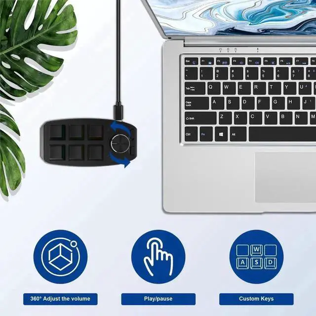 Alt view image 5 of 5 - 6 Keys 1 Knob Bluetooth Wireless RGB Programmable Mechanical Gaming Macro Keypad