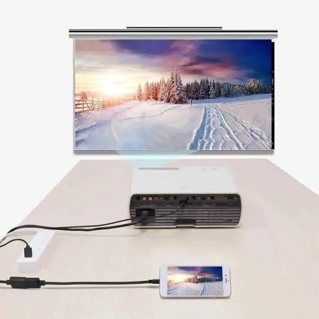 Alt view image 2 of 3 - 2 in 1 USB to HDTV Mirroring Cable, Plug & Play 1080P HD Screen Cast Dongle Cord Compatible with Samsung Galaxy Android Phones