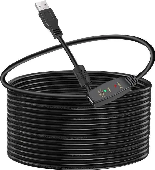 Main image of 100FT USB 3.0 Male to Female Extension Cable, 5Gbps High Speed USB Extender Cord Compatible with Oculus Quest 2, Rift Sensor, Steam VR, Gaming PC, Printer