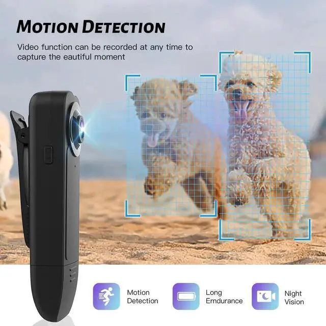 Alt view image 3 of 7 - 1080P Mini Police Body Camera with 64GB Memory Card, Portable Wearable Body Worn Video Recorder for Guard Patrol & Daily Work Recording
