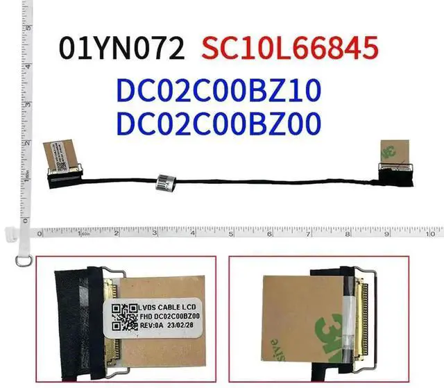 Main image of LCD LVDS LED Video Screen Flex Cable Replacement Compatible with Lenovo ThinkPad A285 X280, OEM P/N DC02C00BZ00 DC02C00BZ10 SC10L66845 01YN072