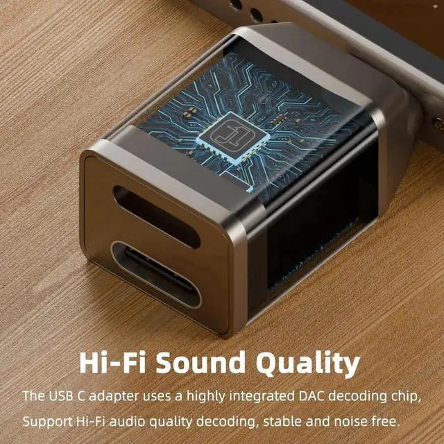 Alt view image 3 of 6 - USB C Splitter 2 in 1 Headphone Charging Adapter PD 45W Fast Charging Type C Audio Dongle Compatible with iPhone 15/16 Series, iPad Air Pro, All USB-C Phones Tablets Laptops