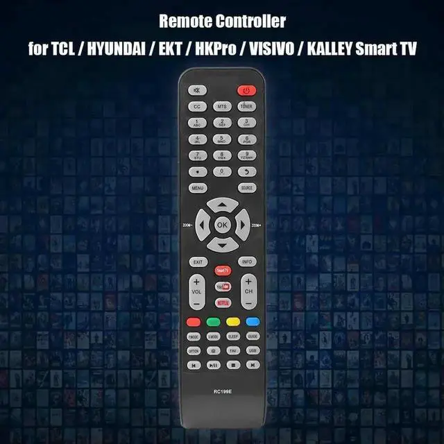 Alt view image 3 of 3 - Universal TV Remote Control Replacement, Portable Plastic IR Television Controller Fit for HYUNDAI, EKT, HKPro, VISIVO TVs, Battery Powered No Setup Needed