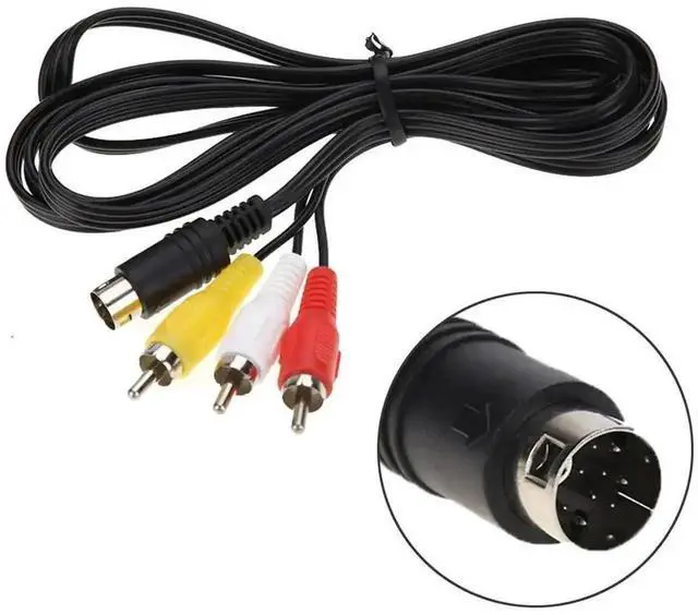 Alt view image 2 of 3 - 9 Pin to 3RCA AV Audio Video Cable, Composite RCA Audio Video Wire Cord Compatible with Sega Genesis 2 & Sega Genesis 3 Game Consoles