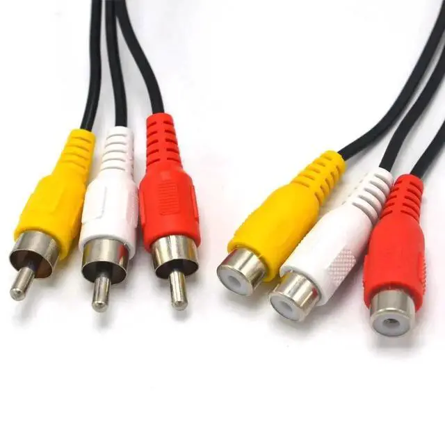 Alt view image 3 of 3 - 15ft 3RCA Male to Female Composite Audio Video Extension Cable, Color Coded RCA AV Extension Cord for DVD Players, TVs, Projectors