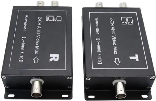Main image of 2 Channel AHD Coaxial Video Multiplexer, CCTV Camera Signal Multiplexer Supports Long Distance Coaxial Transmission for Analog AHD Security Cameras