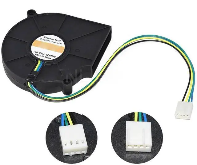 Alt view image 2 of 4 - 75x75x15mm CPU Blower Fan Replacement Model BB7515BU B127515BU, DC 12V 0.80A 4-Wire PWM Centrifugal Fan with Copper Radiator for Desktop CPU Cooling
