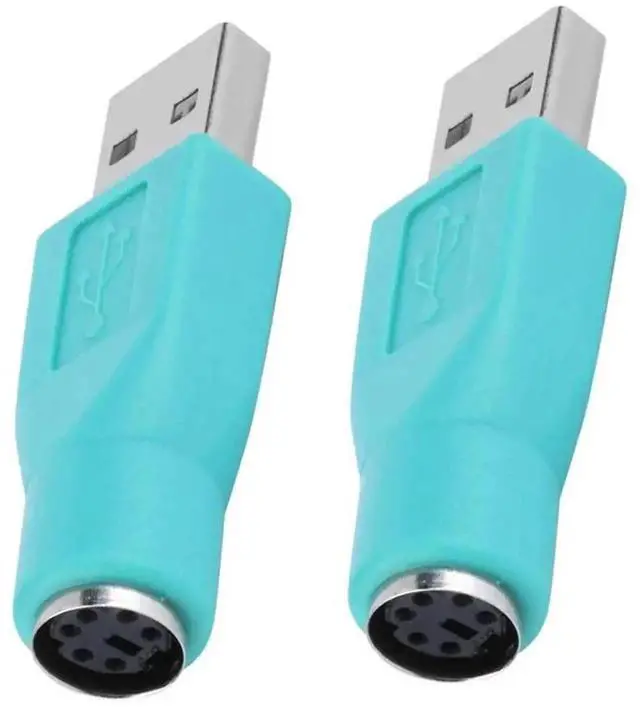 Main image of 2 Pack PS2 Female to USB Male Adapter Converters, PS/2 to USB Connector for Desktop PC PS2 Keyboard & Mouse