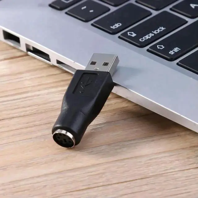 Alt view image 2 of 3 - 2 Pack PS/2 Female to USB Male Adapter Splitter, PS2 to USB Converter Connector for Desktop PC Keyboard & Mouse