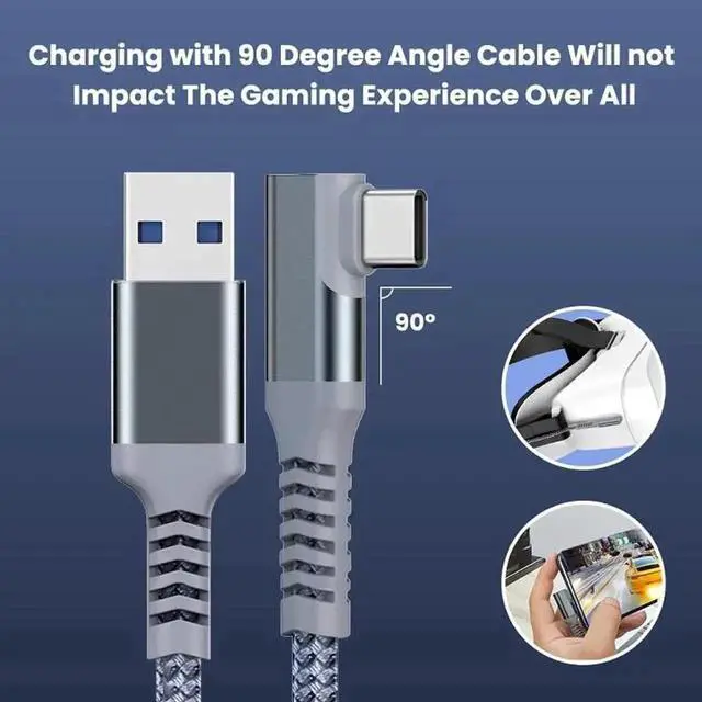 Alt view image 2 of 6 - 5M Braided USB 3.2 Gen1 A to C VR Link Cable Aluminum Shell High Speed Streaming Cord Compatible with Oculus Quest 2