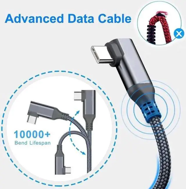 Alt view image 4 of 6 - 5M Braided USB 3.2 Gen1 A to C VR Link Cable Aluminum Shell High Speed Streaming Cord Compatible with Oculus Quest 2