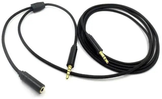 Alt view image 2 of 3 - Chat Link Audio Adapter Cable with 1 Female 3.5mm & 2 Male 3.5mm Ports Compatible with PS4 Xbox One Nintendo Switch