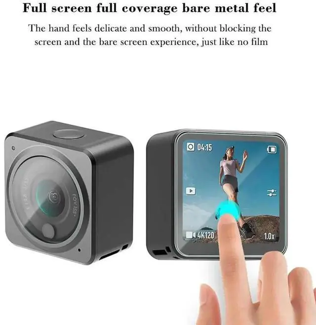 Alt view image 2 of 3 - Tempered Glass Screen & Lens Protector Anti-Scratch Protective Film Accessories for DJI OSMO Action 2 Camera