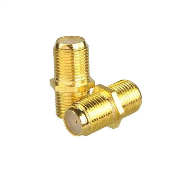 Alt view image 6 of 6 - 2 Pack Gold Plated F-Type Female to Female RG6 Coax Cable Extender Connector Adapter for TV Coaxial Cables