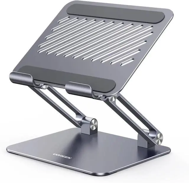 Main image of UGREEN Aluminum Dual Rod Tablet Desk Stand Adjustable Multi-Angle Holder Grey Compatible with iPad Pro Air Mini All Models Phones E-Readers