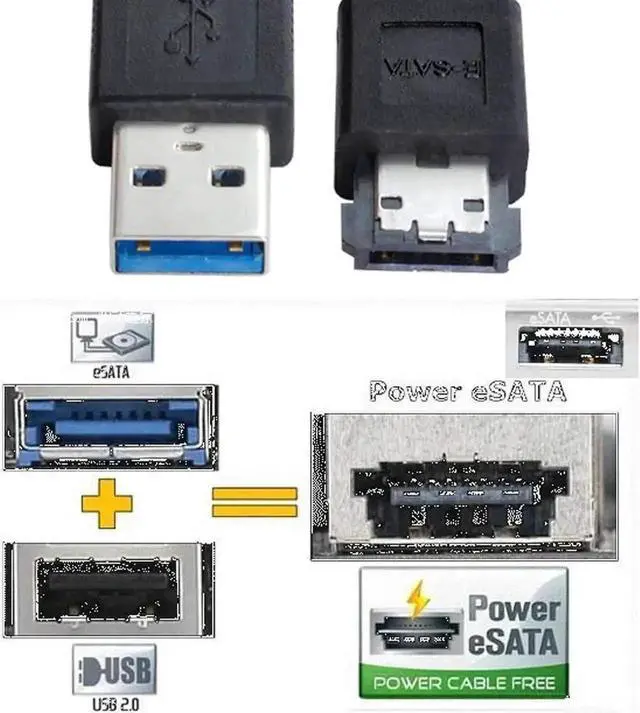 Alt view image 3 of 6 - Universal 1M USB 3.0 to eSATA Adapter for Seagate, WD, Toshiba, Samsung HDDs, SSDs, ODDs. High-Speed Storage Converter Supporting Hot-Swap & Plug-and-Play for Windows, Mac, Linux Systems