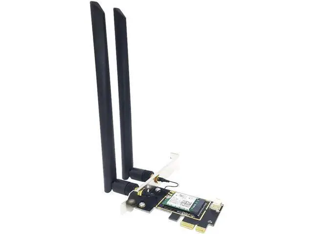 Alt view image 2 of 2 - AX210 PCIe WiFi 6E Network Card, 2974Mbps Tri-Band 802.11ax Wireless PCI-E x1 WiFi Adapter with Bluetooth 5.2, Desktop PC Wireless Card Support Windows 10/11 Linux