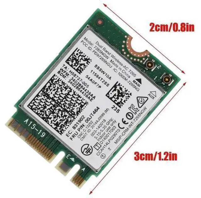 Alt view image 7 of 7 - AC7265 NGFF M.2 WiFi Card, Dual Band 2.4G/5GHz 802.11ac Wireless Network Adapter with Built-in Bluetooth
