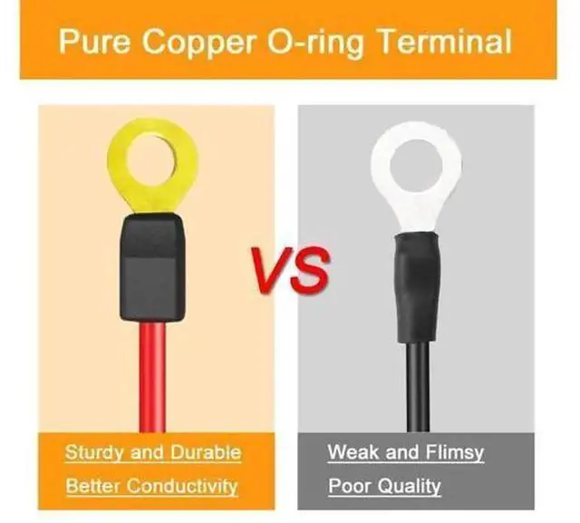Alt view image 2 of 6 - AJMRTC XT60i Female to O-Ring Lug Terminal Extension Cable 2 Pack, 10AWG 1.64FT(0.5M) Heavy Gauge Power Wire, Over 16A XT60i-f O Ring Connector Cord for RC LiPo Battery, DIY Portable Power Projects